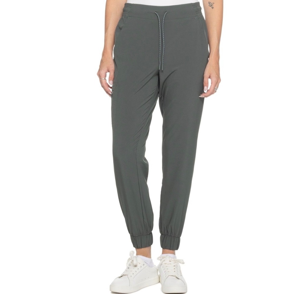 Eddie Bauer Women Green Ripstop Cargo Joggers Pants Medium Hiking Outdoor M